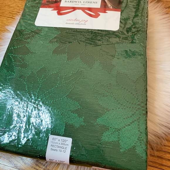 Bardwil tablecloth Winter Joy HOLIDAY DAMASK Green - Picture 4 of 6